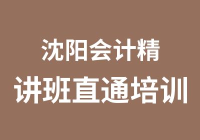 沈阳会计精讲班直通培训