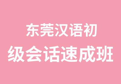 东莞汉语初级会话速成班