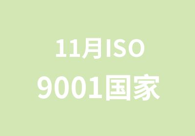 11月ISO9001注册审核员培训