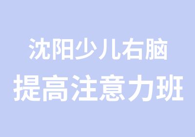 沈阳少儿右脑提高注意力班