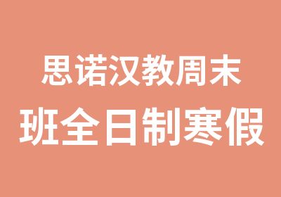 思诺汉教周末班寒假班火热报名中