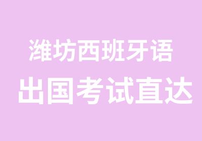 潍坊西班牙语出国考试直达班