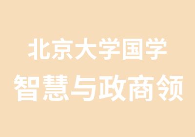 北京大学国学智慧与政商研修班