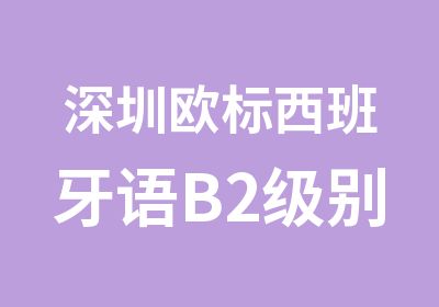 深圳欧标西班牙语B2课程培训