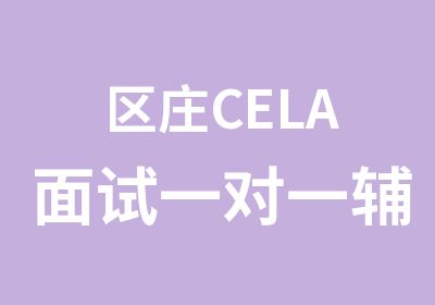 区庄CELA面试辅导