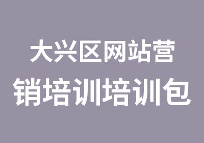 大兴区网站营销培训培训包会