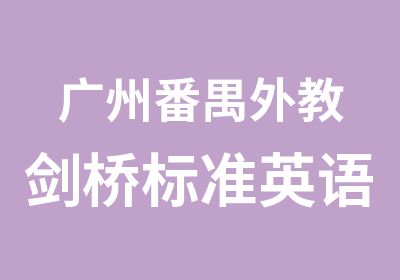 广州番禺外教剑桥标准英语学习班