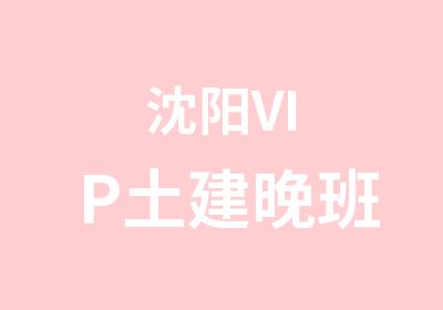 沈阳VIP土建晚班