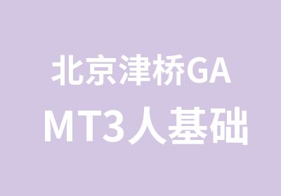 北京津桥GAMT3人基础钻石班