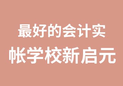 好的会计实帐学校新启元会计