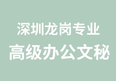 深圳龙岗专业办公文秘电脑职业技能培训