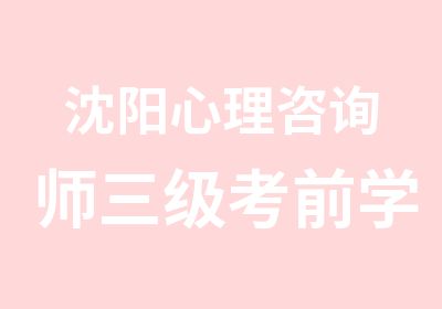 沈阳心理咨询师三级考前学习班