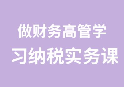 做财务高管学习纳税实务课程