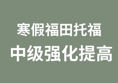 寒假福田托福中级强化提高学习班