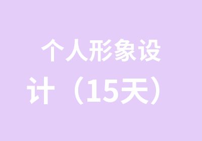 个人形象设计（15天）