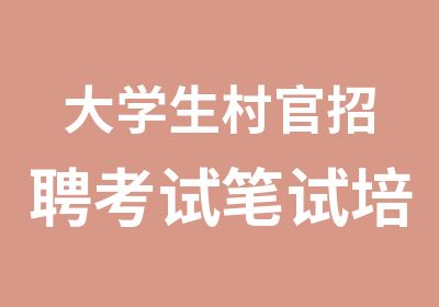 大学生村官考试笔试培训