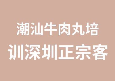 潮汕牛肉丸培训深圳正宗客家猪肉丸培训