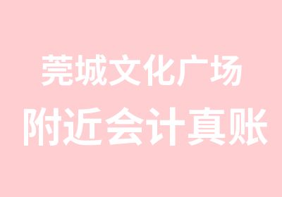 莞城文化广场附近会计真账实操辅导班