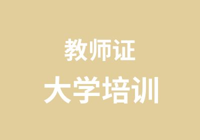 教师证大学培训