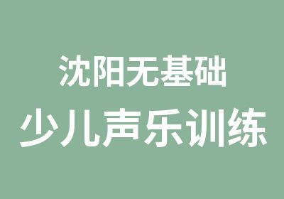 沈阳无基础少儿声乐训练