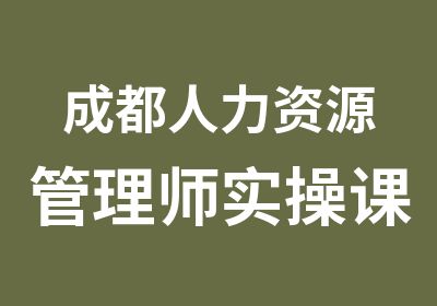 成都人力资源管理师实操课