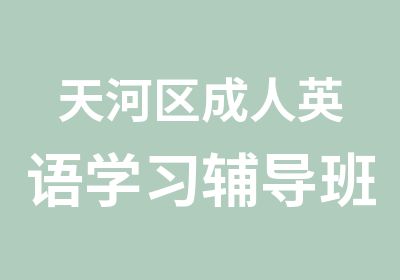 天河区成人英语学习辅导班