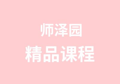 师泽园精品课程