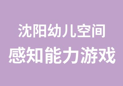 沈阳幼儿空间感知能力游戏训练