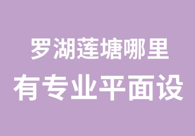 罗湖莲塘哪里有专业平面设计培训中心