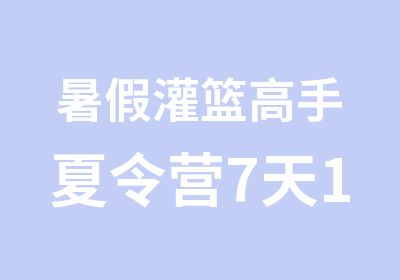 暑假灌篮高手夏令营7天15人班