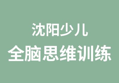 沈阳少儿全脑思维训练