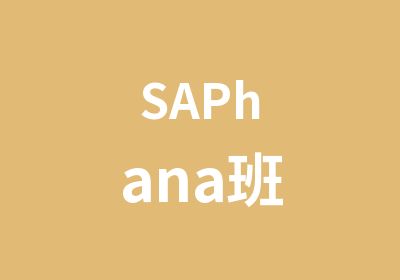 SAPhana班