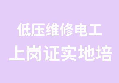 低压维修电工上岗证实地培训班