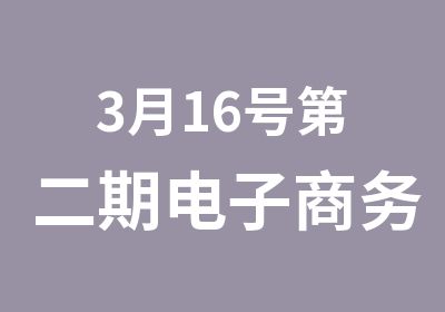 3月16号第二期电子商务课程班开班