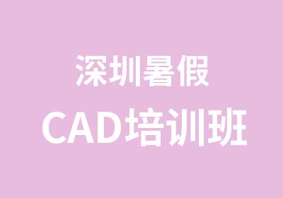 深圳暑假CAD培训班