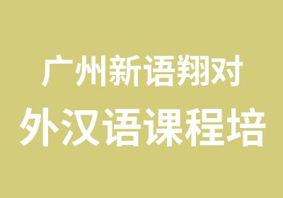 广州新语翔对外汉语课程培训班