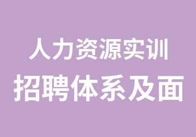 人力资源实训体系及面试实战技巧