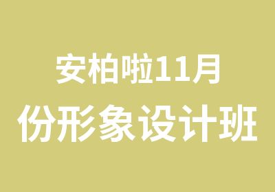 安柏啦11月份形象设计班开课啦