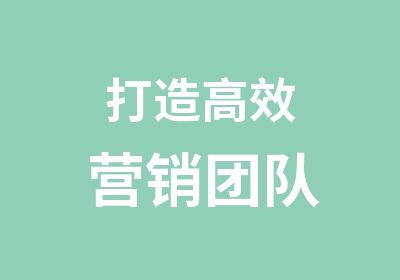 打造营销团队