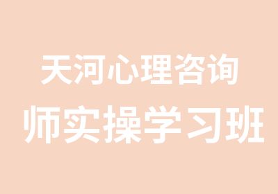 天河心理咨询师实操学习班