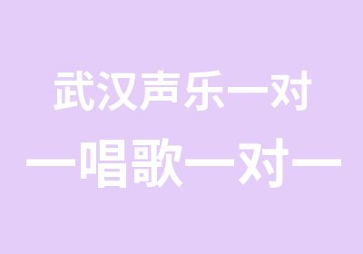 武汉声乐唱歌专业声乐培训