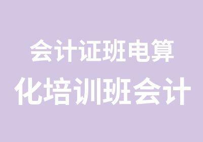 会计证班电算化培训班会计职称培新