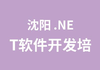 沈阳 .NET软件开发培训