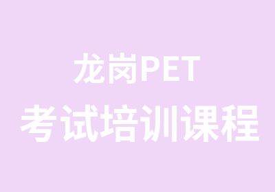 龙岗PET考试培训课程