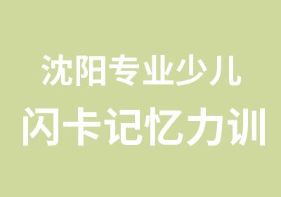 沈阳专业少儿闪卡记忆力训练