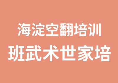 海淀空翻培训班武术世家培训中心