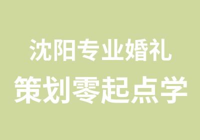 沈阳专业婚礼策划零起点学习