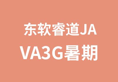 东软睿道JAVA3G暑期强化实训班