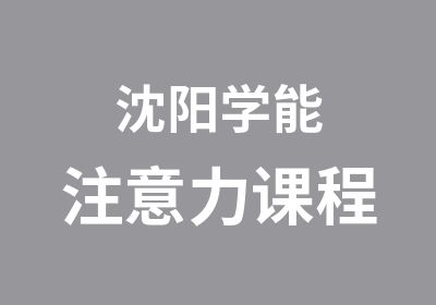 沈阳学能注意力课程