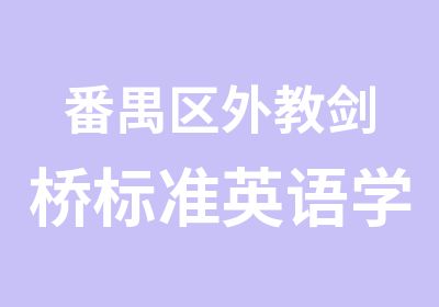 番禺区外教剑桥标准英语学习辅导